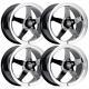 (set-4) Weld Ventura Drag 17x10 5x127/5x5 Black 38mm Wheels Rims 17 Inch