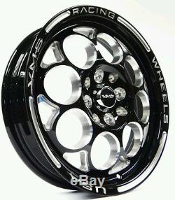 Set Of 2 For Honda CIVIC Modulo 15x3.5 Black Drag Racing Wheels 4x100 Et10