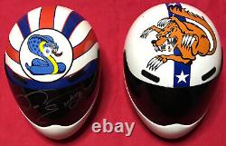 Signed Don the Snake Prudhomme AND Tom the Mongoose McEwen NHRA Mini Helmet Set