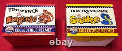 Signed Don the Snake Prudhomme AND Tom the Mongoose McEwen NHRA Mini Helmet Set