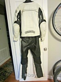 Speed and Strength White Leather Motorcycle Jacket and Pants Set Drag Race Moto
