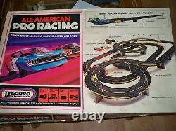 Tycopro Race set 8114 Drag Strip Triple level 4 cars looks never used Incredible