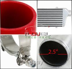 Universal 2.5 Bar / Plate Intercooler Diy Piping Kit With Red Silicone Copulers