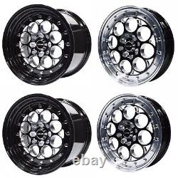 VMS RACING FRONT & REAR DRAG WHEELS SET 4X100/4X114 15x8 and 15x3.5