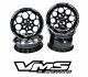 Vms Racing Modulo Black Silver Front & Rear Drag Wheels Set 4x100/4x108 15x8