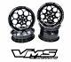 Vms Racing Modulo Black Silver Front & Rear Drag Wheels Set 5x100/5x114 15x8