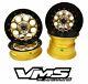 Vms Racing Revolver Gold Black Front & Rear Drag Wheels Set 4x100/4x114 13x9