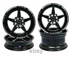 VMS Racing V Star Drag Pack Wheels Rims 15X3.5 & 15x10 4X108 Fox Body Mustang