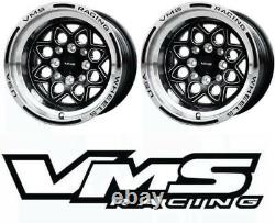 VMS Rocket 15X8 Drag Racing Rims Wheels 4X100 4X114 ET20 Set of Four