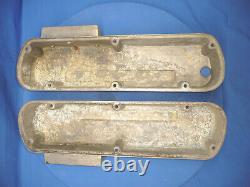 Vintage 1960's M/T Aluminum Valve Covers With Rare M/T Finned Breathers Ford 289