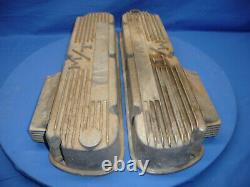 Vintage 1960's M/T Aluminum Valve Covers With Rare M/T Finned Breathers Ford 289