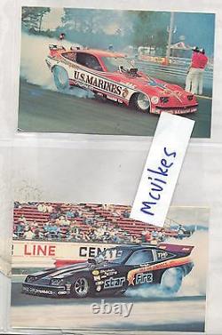 Vintage 1970's Drag Racing Funny Car Photo Pack Lot (10) Army, Marines, Postcard