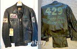 Vintage Early1970s Motorcycle Drag Racing Leathers Set AMDRA 429 FUNKY FOUR Team