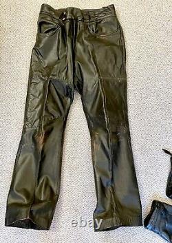 Vintage Early1970s Motorcycle Drag Racing Leathers Set AMDRA 429 FUNKY FOUR Team