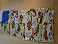 Vintage NHRA drag race sleeping bag and twin sheet set