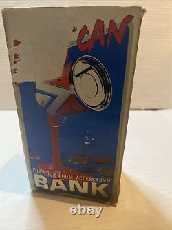 Vintage Rare Advertising Miniture Oil Can Coin Bank APC American Enamel-red Nos