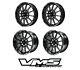 Vms Racing Black Hawk Drag Pack Rims Wheels Set 4x100/4x114 15x8 15x3.5