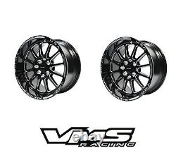 Vms Racing Black Hawk Drag Pack Rims Wheels Set 5x100/5x114 15x8 15x3.5