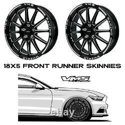 Vms Racing Blackhawk Drag Race Rims Wheels Front 18x5 For 15-22 Ford Mustang