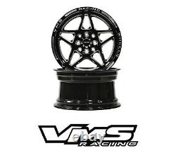 Vms Racing Delta F/r Drag Race Wheels Rims Set 15x8 15x3.5 For Dodge Neon Srt4