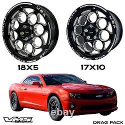 Vms Racing Modulo Drag Race Rims Wheels R 17x10 F 18x5 For 11-24 Gm Chevy Camaro