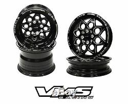 Vms Racing Rocket Black Front & Rear Drag Wheels Set 5x100/5x114 15x8