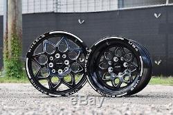 Vms Racing Rocket Black Silver Front & Rear Drag Wheels Set 4x100/4x114 13x9
