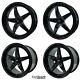 Vms Racing V-star Drag Pack Race Rims Wheels R 17x10 30 Et / F 18x5 -30 5x115 Bk