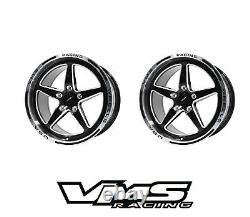 Vms Racing V-star Drag Race Rims Wheels Polished 17x10 18x5 For Dodge Challenger