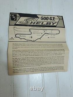 Vtg 1968 Shelby Cobra GT 500 AMT 125 Model Kit T296 200 Drag Road Racing G. T