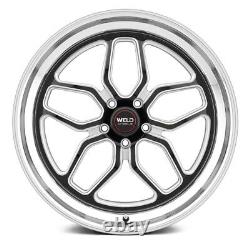 Weld Performance S152 Laguna Drag Wheels 15x10 (50, 5x114.3) Black Rims Set of 4