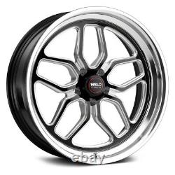 Weld Performance S152 Laguna Drag Wheels 17x5 (-21, 5x114.3) Black Rims Set of 4
