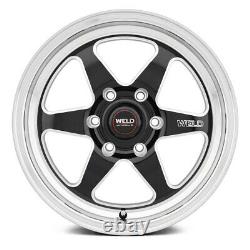 Weld Performance S156 Ventura 6 Drag Wheels 17x7 (20, 6x135) Black Rims Set of 4