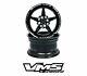 X2 Vms Racing Star 5 Spoke Black Silver Drag Wheels Set 4x100/4x108 15x8