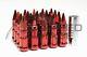 Z Racing Red Drag Spike Extended Steel Lug Nuts Open Set 20 Pcs Key 12x1.5mm