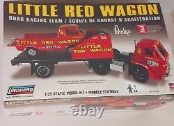 125 Lindberg #72170 Rare Little Red Wagon & Trailer Drag Racing Team Modèle Kit