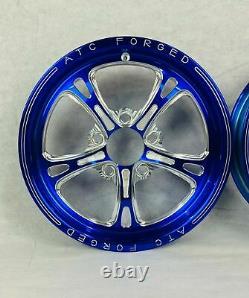 17 Front Drag Racing Wheels Prima Blue Contrast Cut Set Of 2