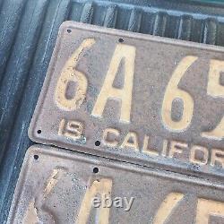 1937 California License Plate Set DMV Clear Hot Rod Rat Rod Ford Chevy Mopar