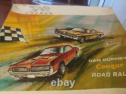 1968 Ensemble de piste de voiture miniature Mercury Cougar Road Rally Slot Car Dan Gurney de Republic Tool 140.