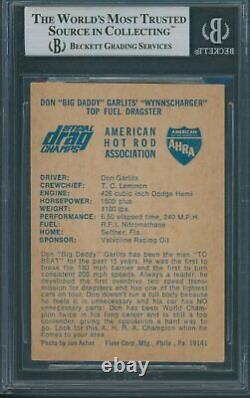 1971 Fleer AHRA Drag Champs Don Garlits Signé RC Beckett Authentique Auto BAS