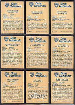 1972 Fleer Ahra Officiel Drag Champs Du Canada Carte Partielle Set Lot De 27/70