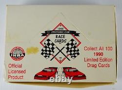 1990 Drapeau à damier IHRA Cartes à échanger de course de dragsters Hot-Rod Lot de cartes de course Boîte neuve