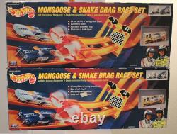 2 ensembles de course de dragsters Hot Wheels Mongoose & Snake 25e anniversaire scellés VOIR PHOTOS