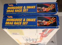 2 ensembles de course de dragsters Hot Wheels Mongoose & Snake 25e anniversaire scellés VOIR PHOTOS