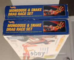 2 ensembles de course de dragsters Hot Wheels Mongoose & Snake 25e anniversaire scellés VOIR PHOTOS