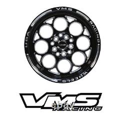 4x Vms Racing Noir Modulo Finition De Fraisage Roue Drag Rim 15x8 5x100 5x120 +20 Et