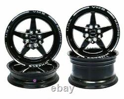 Black Star Drag Racing Wheels Jantes 2x 15x3.5 Et10 2x 15x8 Et20 5/100 5/114 73.1