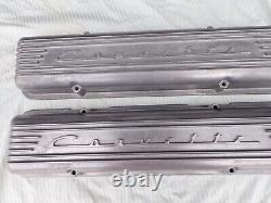 Couvercles de soupapes en aluminium nervurés pour Corvette GM OEM 3726086, motif SBC à espacement décalé, SWEET.