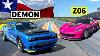 Dodge Contre Chevy No Prep Showdown 1025hp Demon Drag Races Z06 Corvette