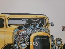 Ensemble d'œuvres d'art originales de cartoons Muscle American Graffiti '55 Chevy 32' Ford